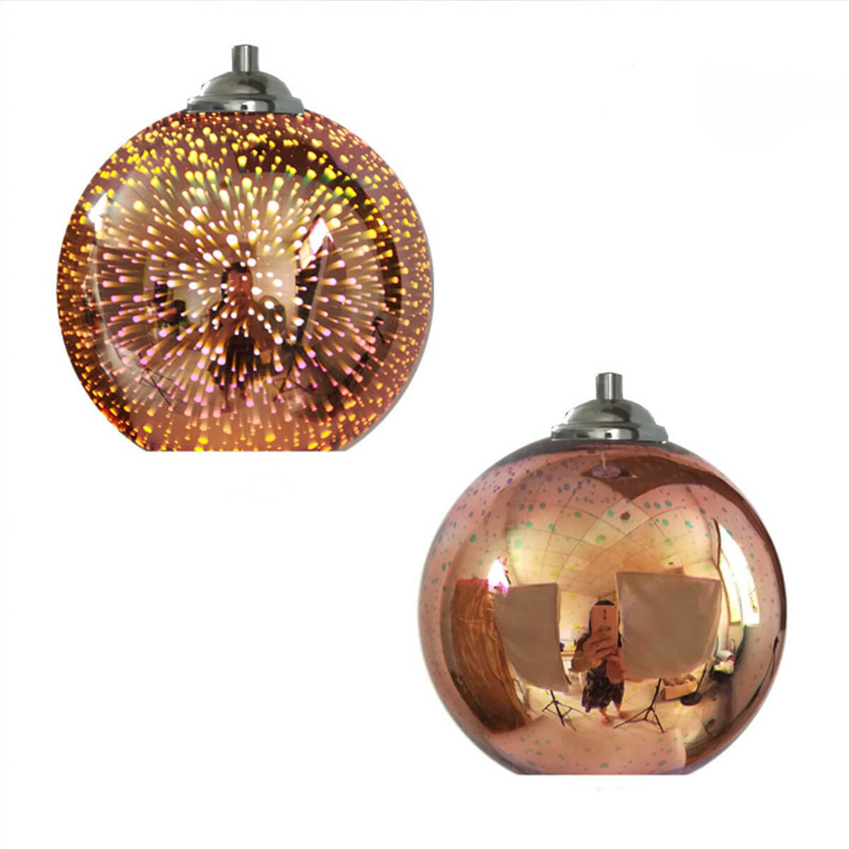 Colorful 3D Firework Glass Dome Pendant Light – Modern Design