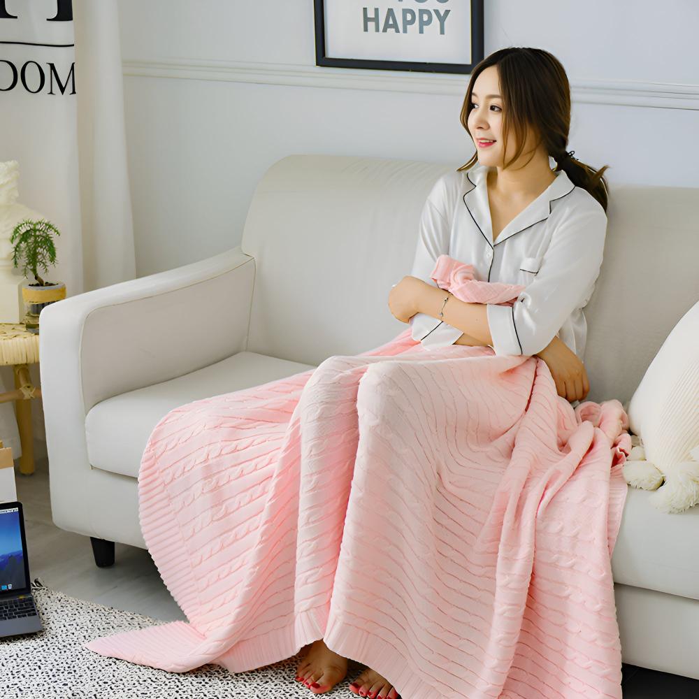 Cozy Cotton Cable Knit Blanket for Ultimate Comfort