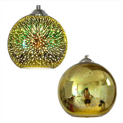 Colorful 3D Firework Glass Dome Pendant Light – Modern Design