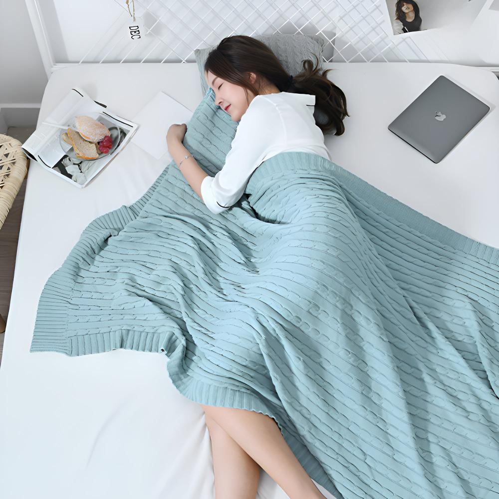 Cozy Cotton Cable Knit Blanket for Ultimate Comfort