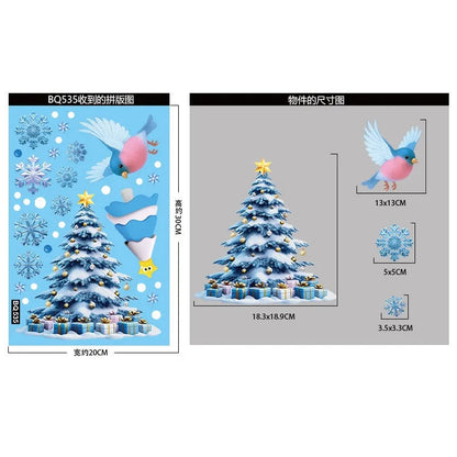 Christmas Window Stickers – Snowman, Santa & Snowflakes – Removable & Reusable for Glass & Mirrors