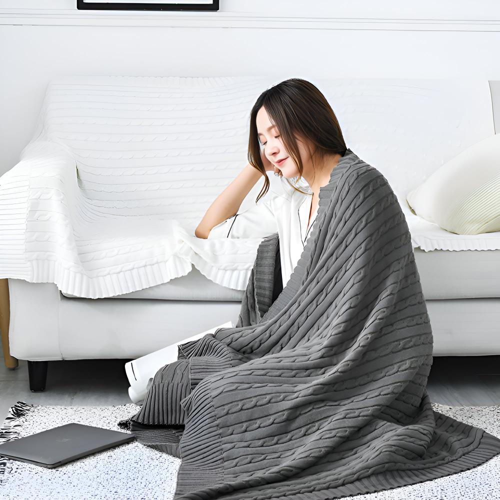 Cozy Cotton Cable Knit Blanket for Ultimate Comfort