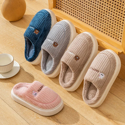 Soft Cotton Slippers for Men and Women - Lightweight & Insulating - Gray