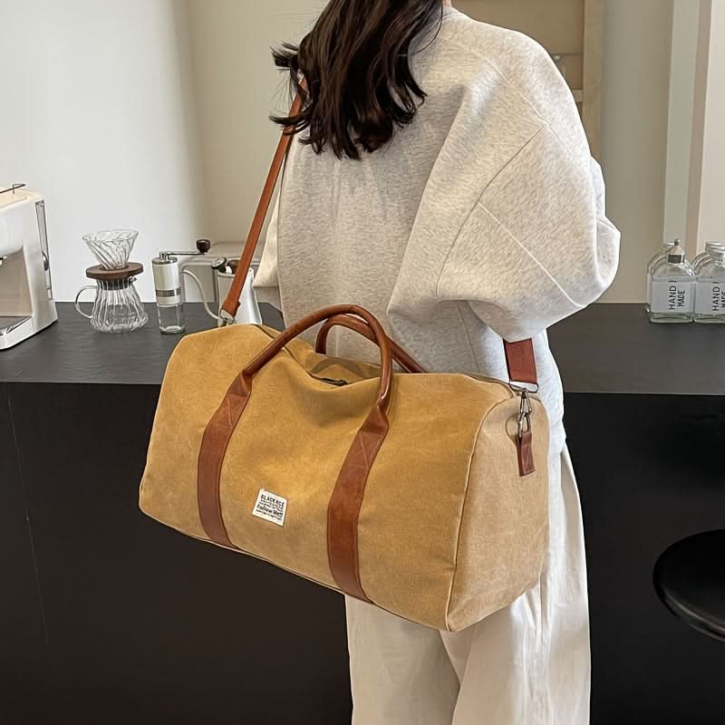 Washed Vintage Weekend Bag with Versatile Storage Compartments