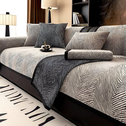 Soft Chenille Sofa Cover – Durable, Easy Care with Tree Pattern