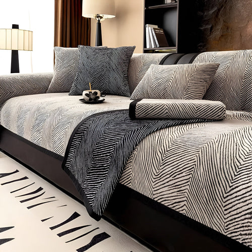 Soft Chenille Sofa Cover – Durable, Easy Care with Tree Pattern