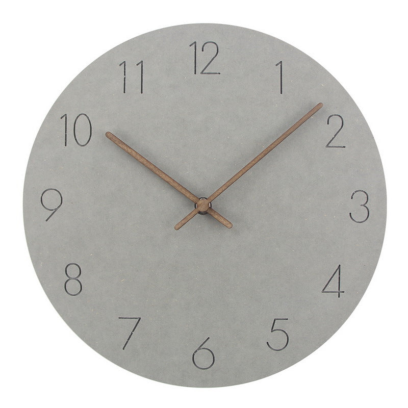 Silent Grey Dial Wall Clock with Copper Hands - Scandinavian Design