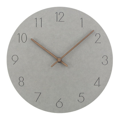 Silent Grey Dial Wall Clock with Copper Hands - Scandinavian Design