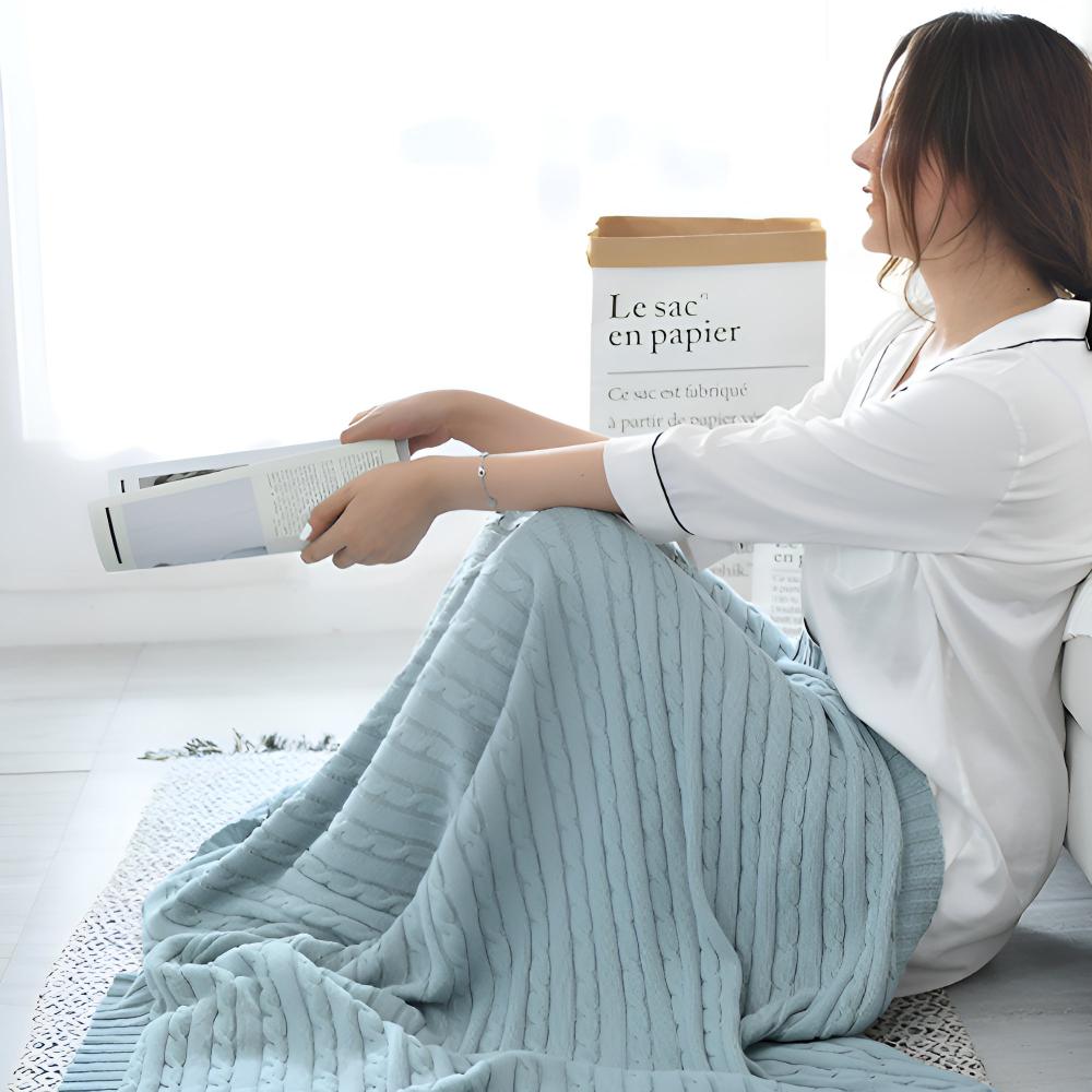 Cozy Cotton Cable Knit Blanket for Ultimate Comfort