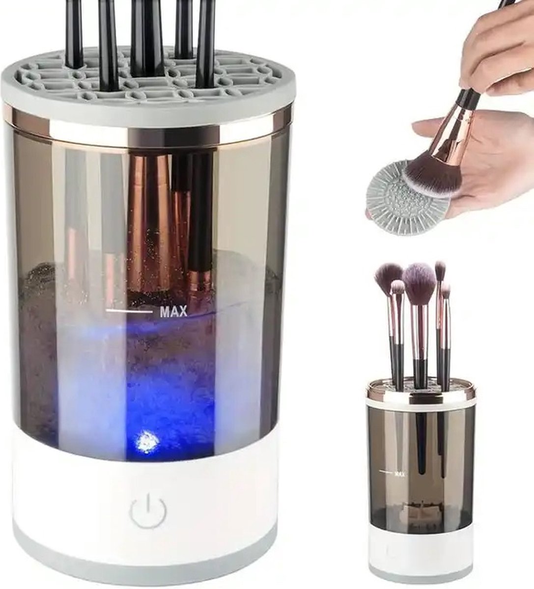 Portable 3-in-1 Rechargeable Automatic Makeup Brush Cleaner