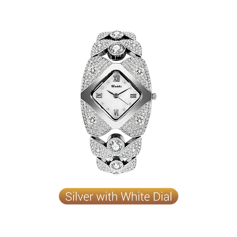 Chic Vintage Women's Watch with Natural Stone Dial