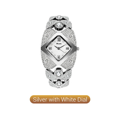 Chic Vintage Women's Watch with Natural Stone Dial