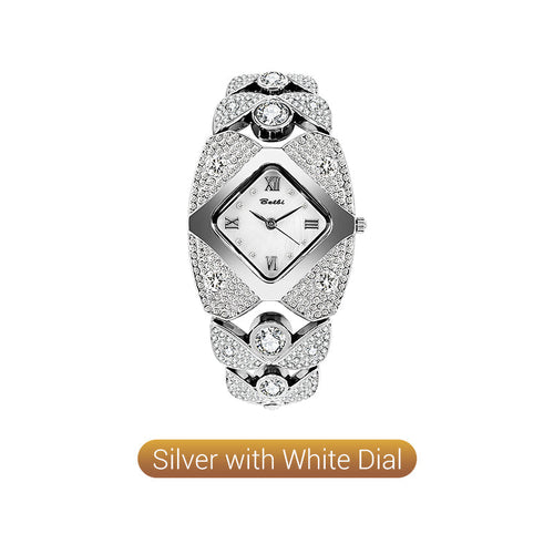 Chic Vintage Women's Watch with Natural Stone Dial