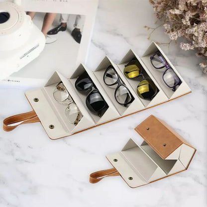 Foldable Multi-Case for Glasses | PU Leather Lens Organizer