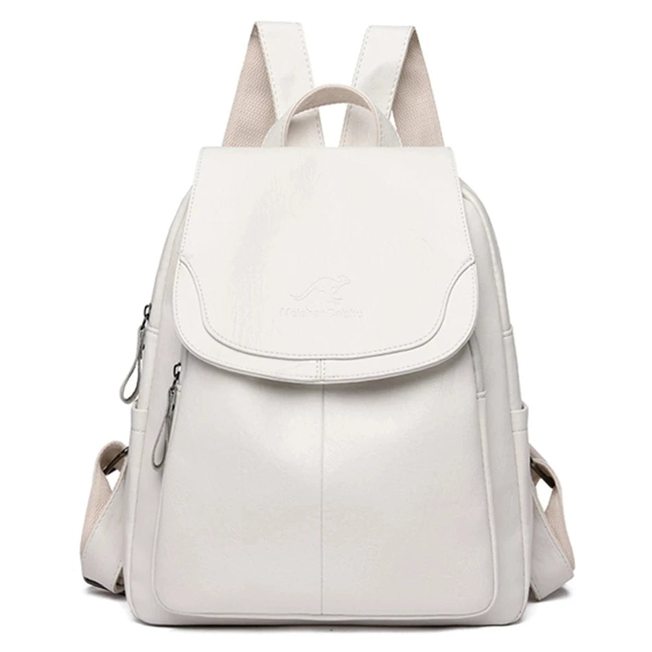 Leather Backpack with Anti-Theft Design – Slim & Functional