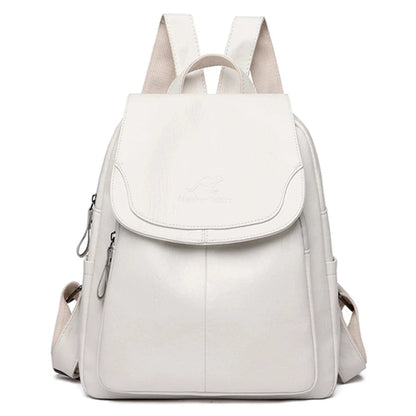 Leather Backpack with Anti-Theft Design – Slim & Functional