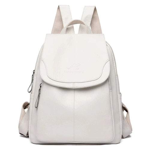 Leather Backpack with Anti-Theft Design – Slim & Functional