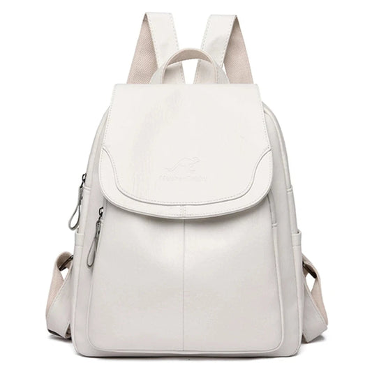 Leather Backpack with Anti-Theft Design – Slim & Functional