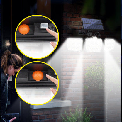 Triple-Head Solar-Powered LED Wall Light