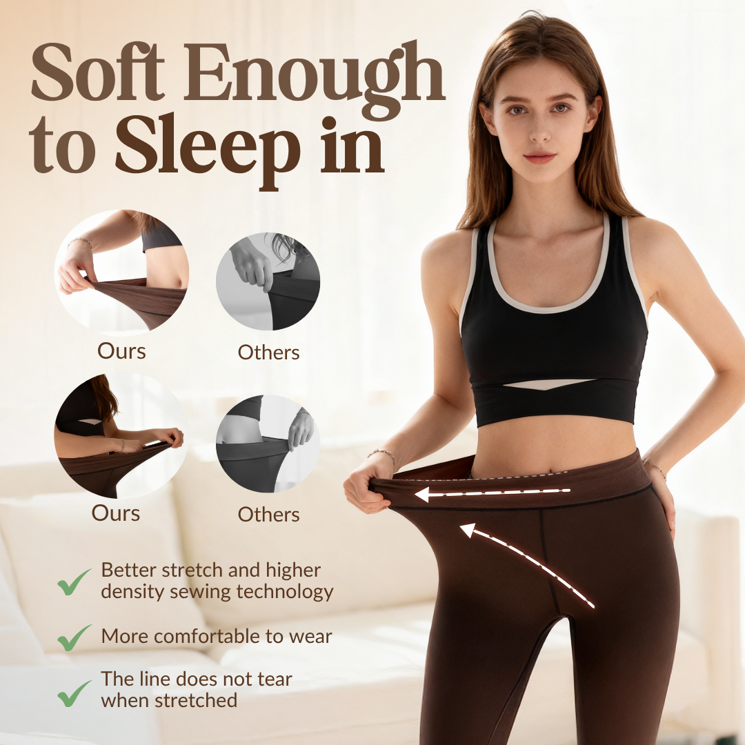 Chic Thermal Tights with Fleece Lining | Stylish Winter Legwear | High-Waisted & Body-Shaping | Sizes M–2XL