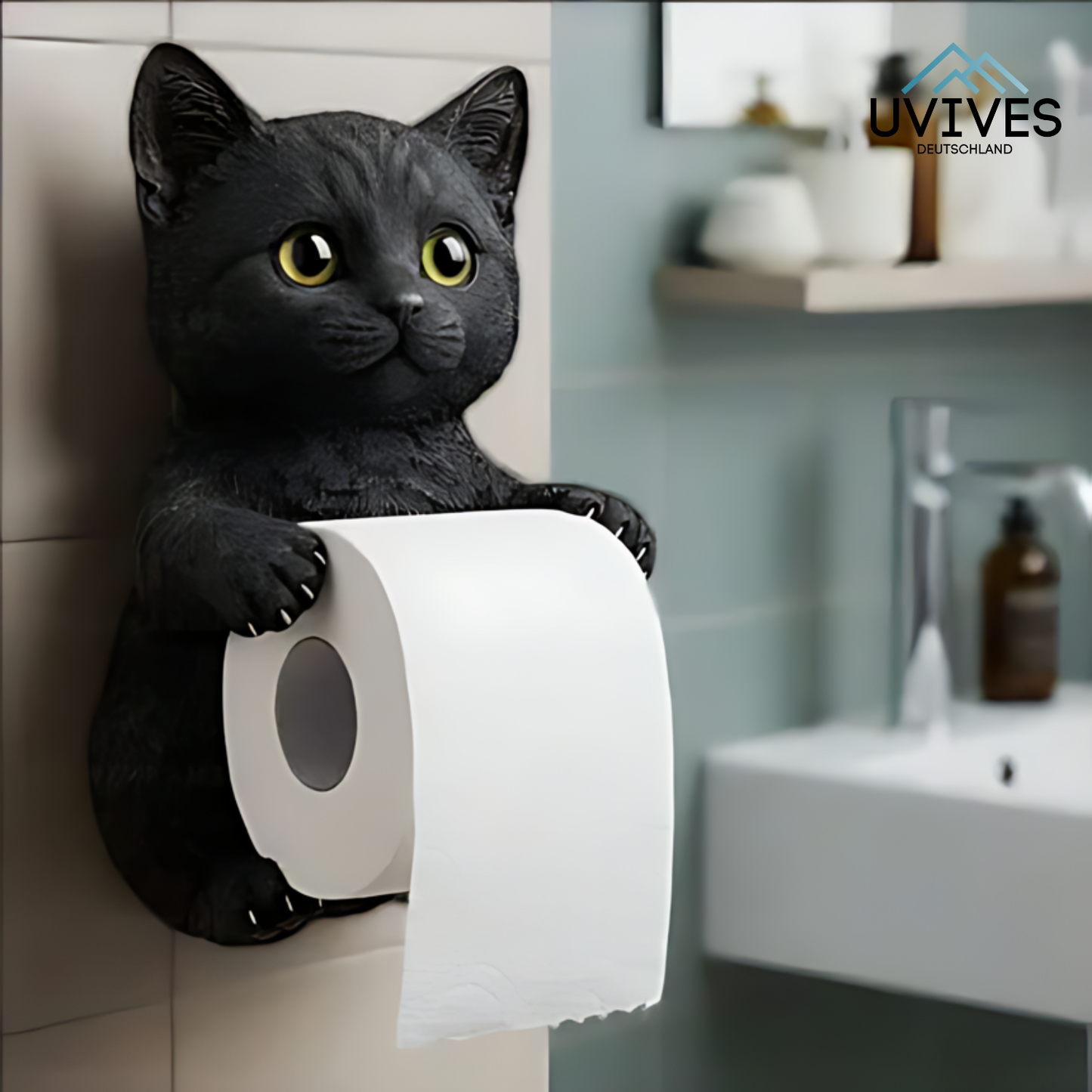 Cat-Themed Toilet Paper Holder