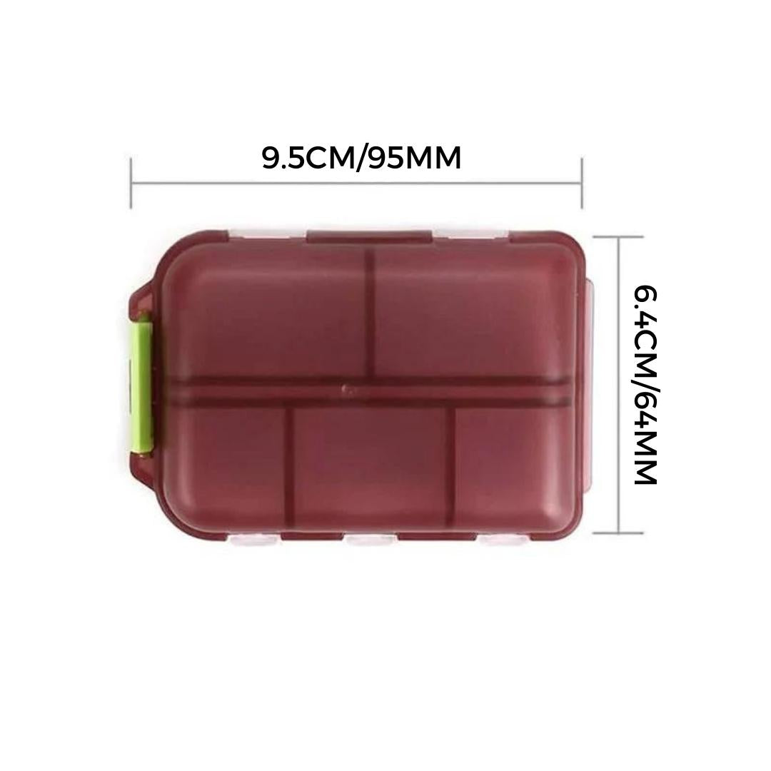 Compact Pill Organizer with 10 Compartments