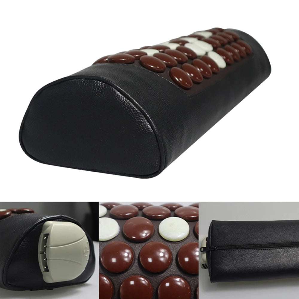 Adjustable Heat Neck Pillow with Jade Tourmaline for Pain Relief