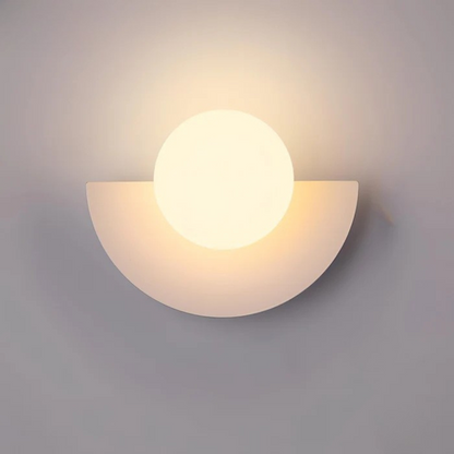 Modern Minimalist LED Wall Light with Glass Globe - Single Fixture