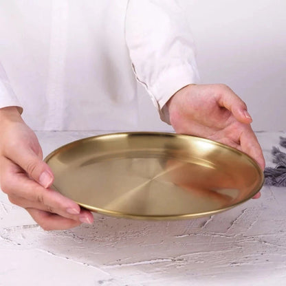 Elegant Gold-Finish Stainless Steel Serving Platters