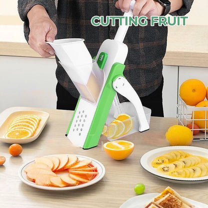 Versatile Vegetable Slicer with Adjustable Safety Features