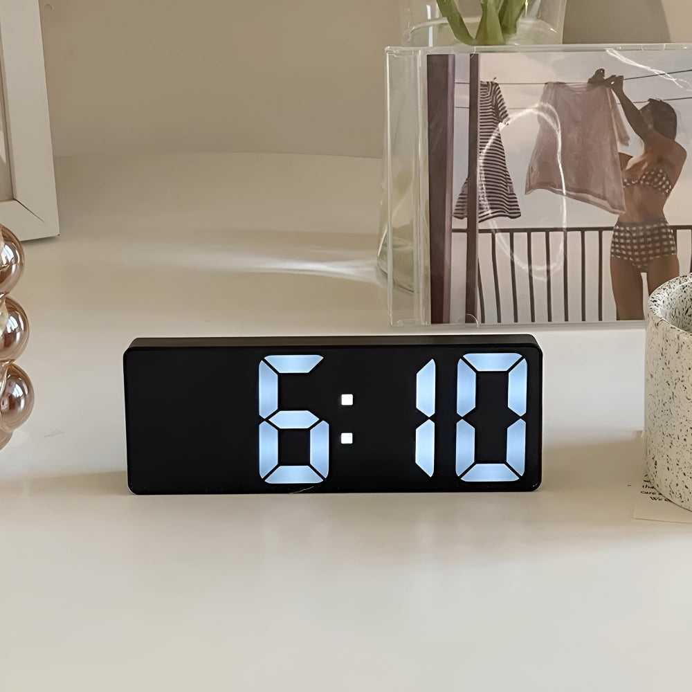 Sleek LED Mirror Clock with Dual Power Options