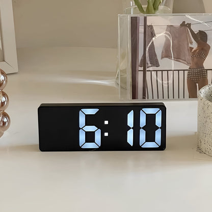 Sleek LED Mirror Clock with Dual Power Options