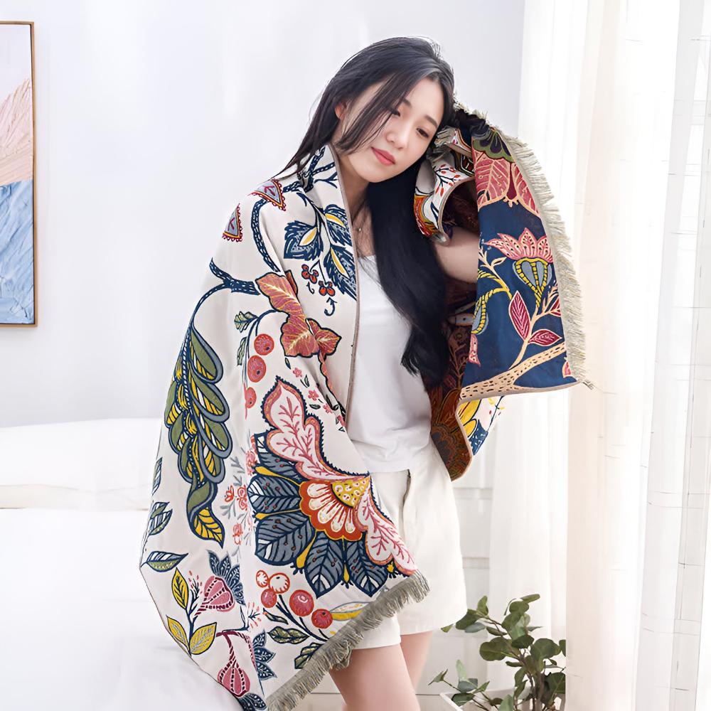 Elegant Floral Reversible Bath Towel for Year-Round Use