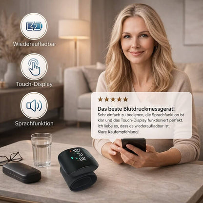 Compact Rechargeable Wrist Blood Pressure Tracker