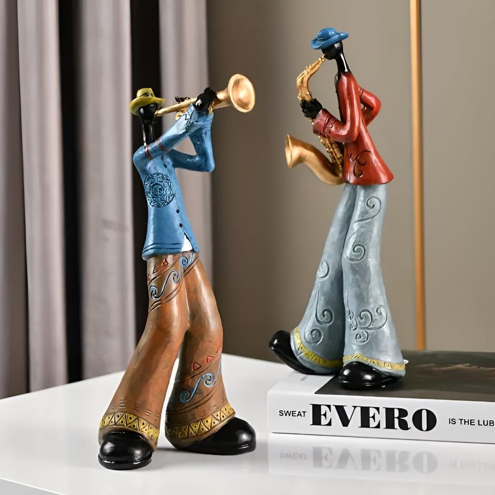 Artistic Jazz Ensemble Resin Sculpture for Home Décor