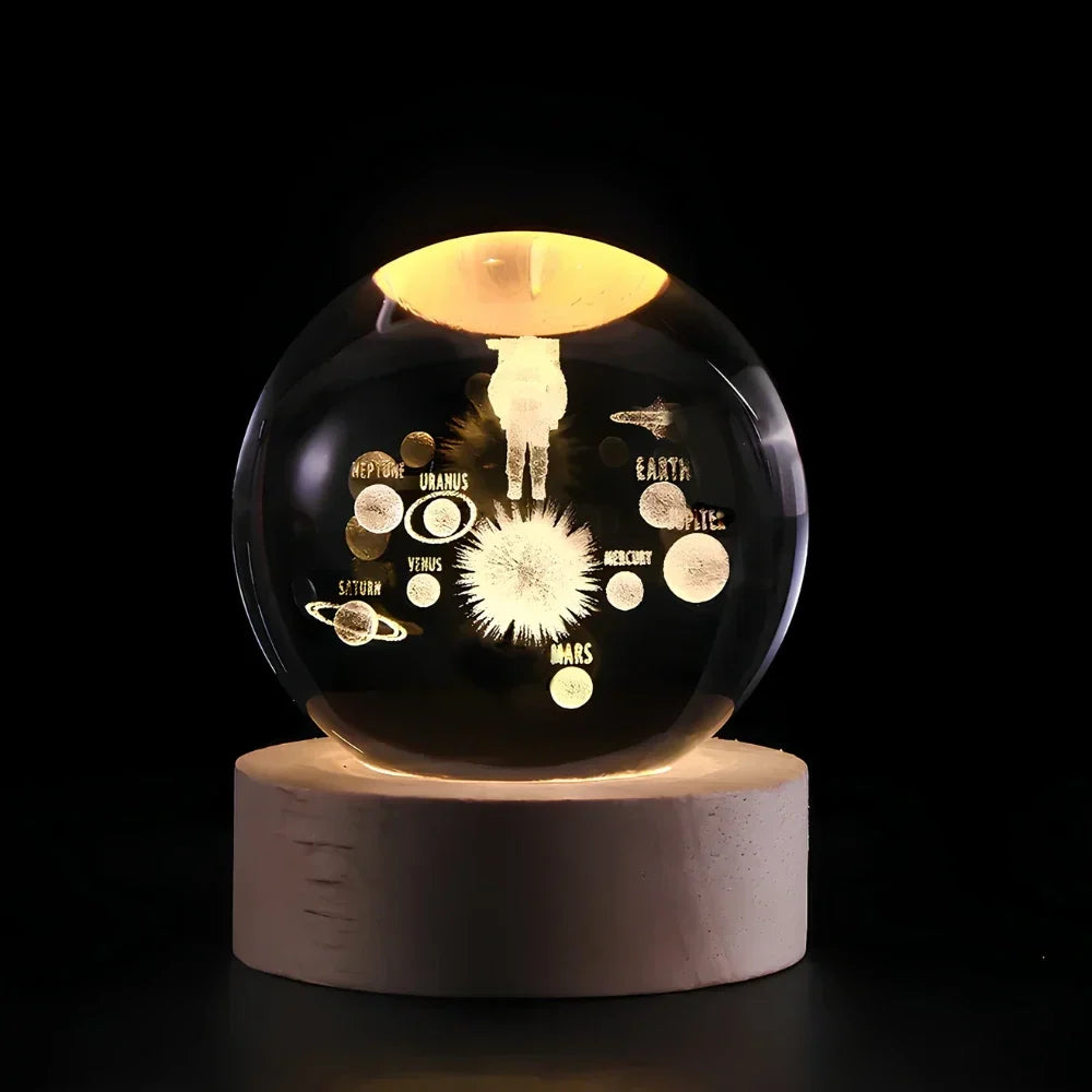 Celestial 3D Engraved Crystal Globe