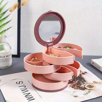 Elegant 4-Tier Rotatable Jewelry Organizer