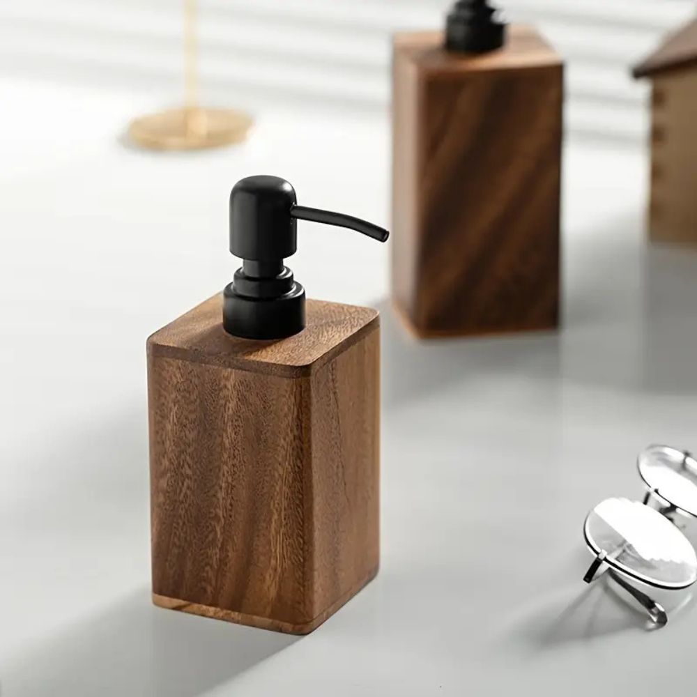 Elegant Wood Essence Soap and Lotion Dispenser