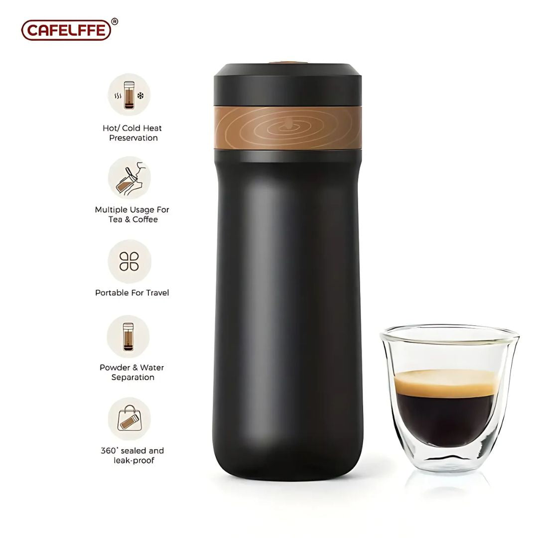 Travel Coffee Brewer with French Press Design