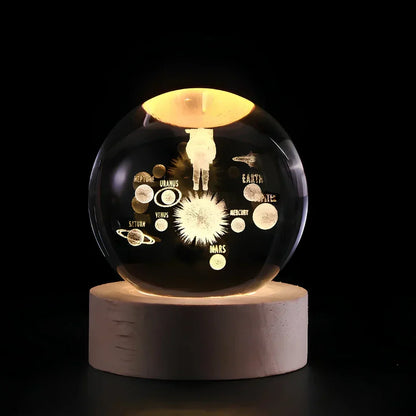 Cosmic Ambient Home Decor - LED Crystal Sphere Night Lamp