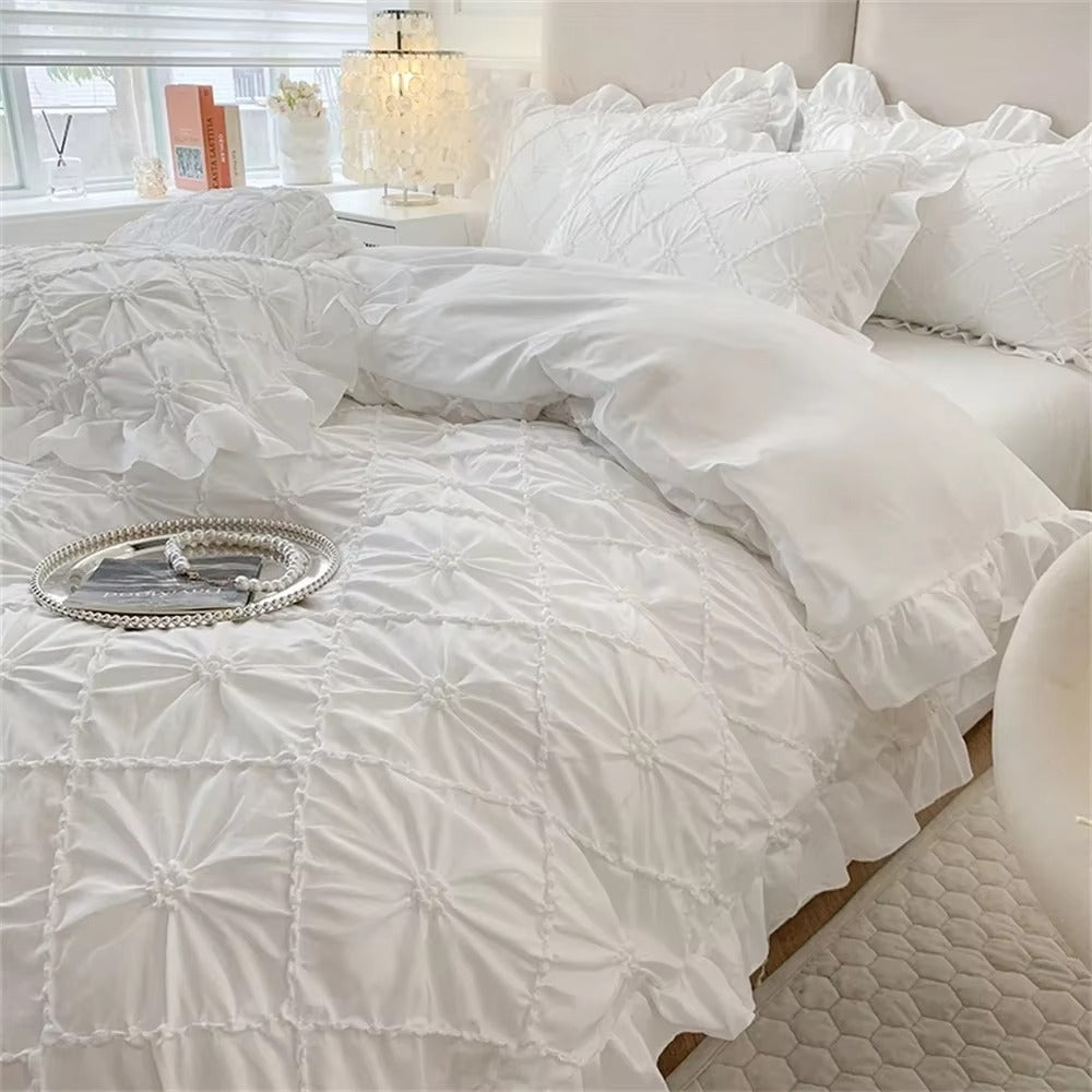 Charming Cotton Ruffled Bedding Collection | 4-Piece Set