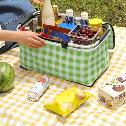 Versatile Insulated Picnic Basket with Foldable Design