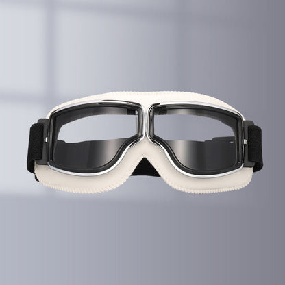 Vintage Motorcycle Goggles with Interchangeable Lenses and Padded Comfort