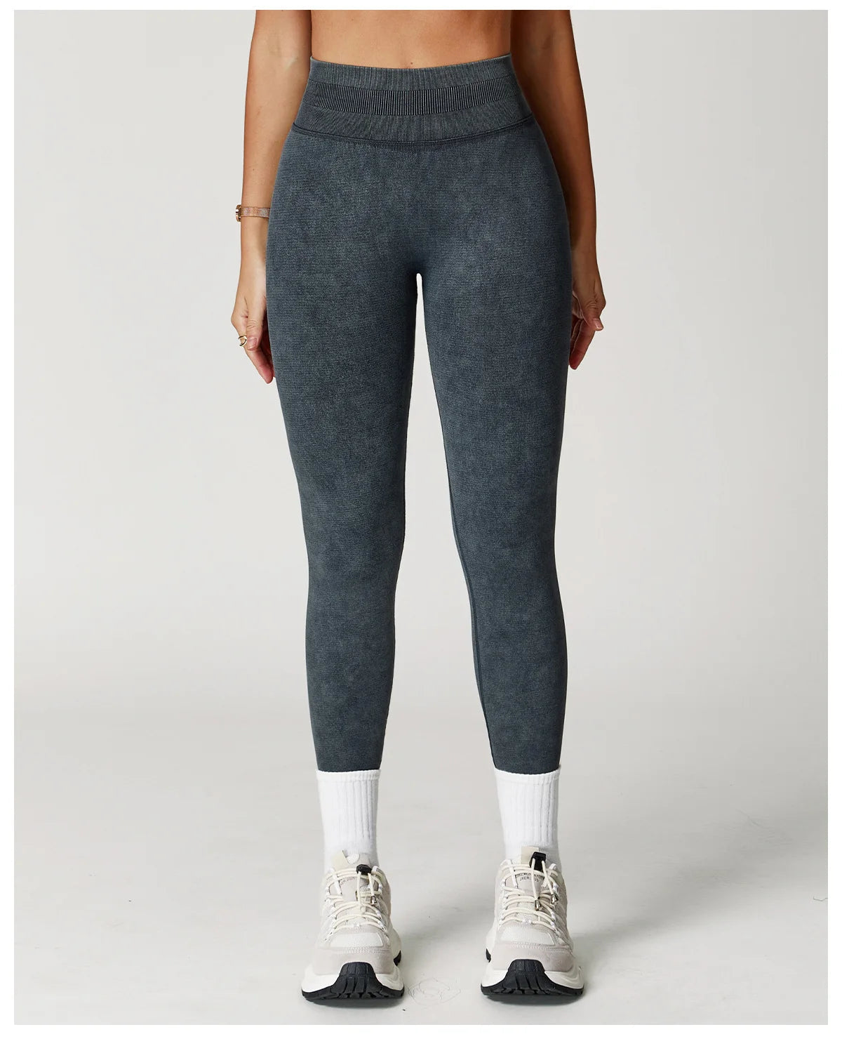 High-Waisted Ribbed Workout Leggings for Women | Seamless Stretch Fit