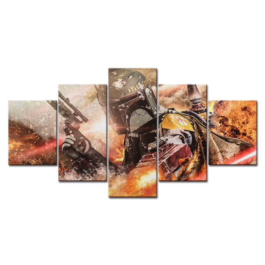 Dynamic 5-Piece Canvas Art Set - Bounty Hunter Adventure