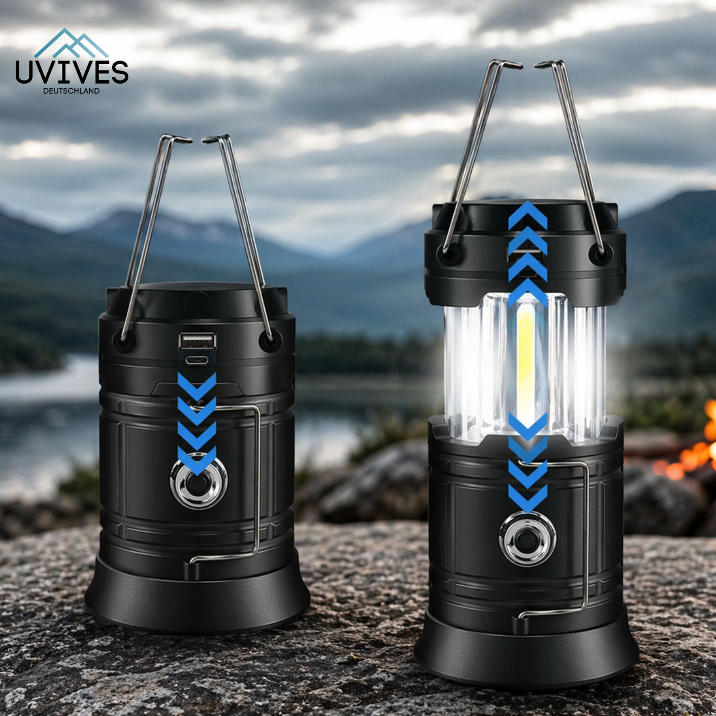 Double Solar Lamp & Flashlight for Endless Outdoor Illumination