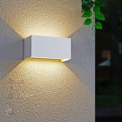 Contemporary Rectangular Waterproof LED Wall Light for Outdoor Use with Dual Light