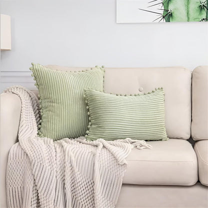 Cozy Textured Throw Pillow Cover with Fun Accents