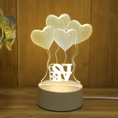 Artistic 3D LED Night Lamp with USB Power