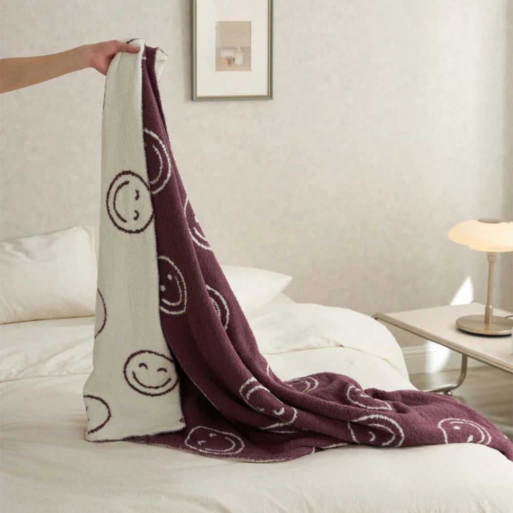 Joyful Smiles Plush Throw Blanket